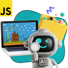 Язык программирования JavaScript + AI. Проектное обучение + геймификация + AI-помощники - КИБЕРшкола программирования для детей, компьютерные курсы для школьников, начинающих и подростков - KIBERone г. Заречный